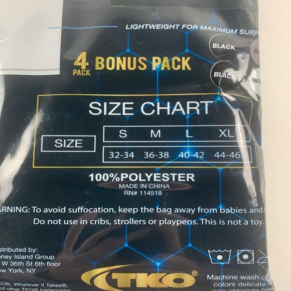 TKO Men's Classic Fit T-Shirt 4-Pack Crew Neck Tees BLK/GRY/WHT Size S NWT 8287 - Picture 6 of 8